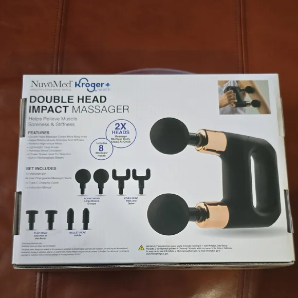 NuvoMed Dual Head Massager - Black and Gold - Picture 4 of 4